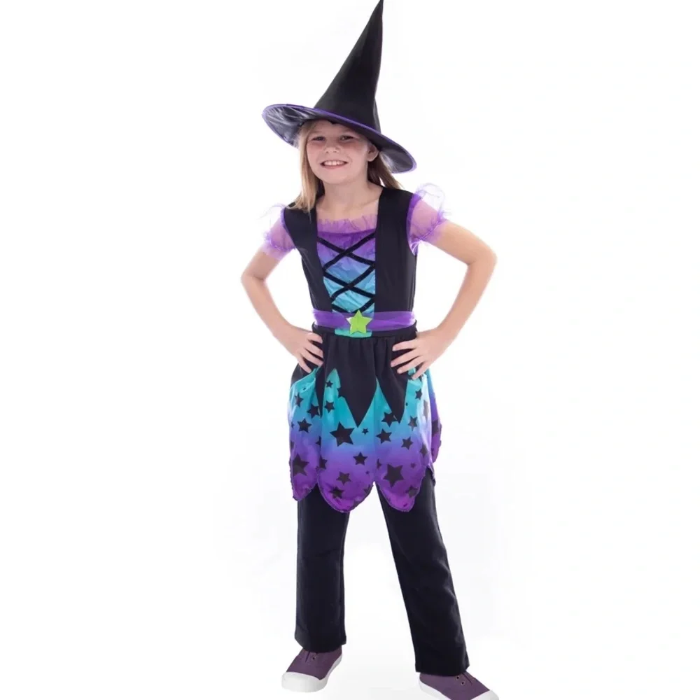 Boo! Inc. Enchanting Witch Costume Girls Size 10-12‎ Dress & Hat Halloween